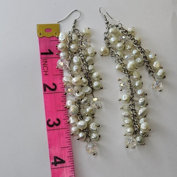 Long Pearl Earrings Statement Pearl Earrings - Picture 6 of 8